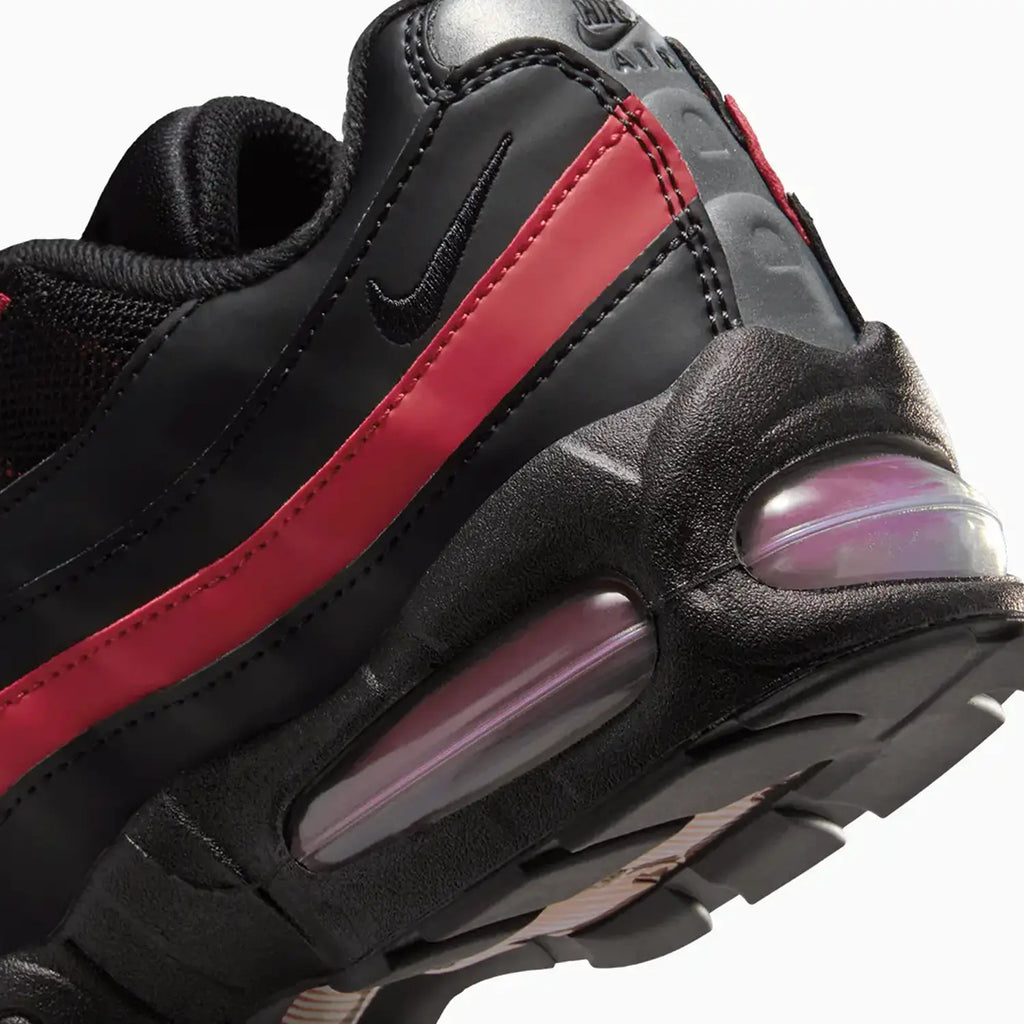 Kid's Air Max 95 'Black Team Crimson' Grade School