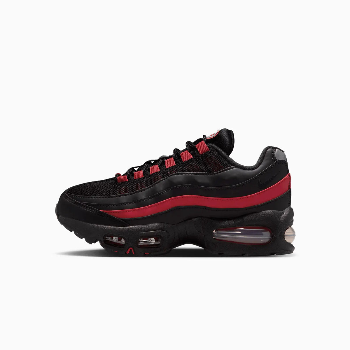 Kid's Air Max 95 'Black Team Crimson' Grade School