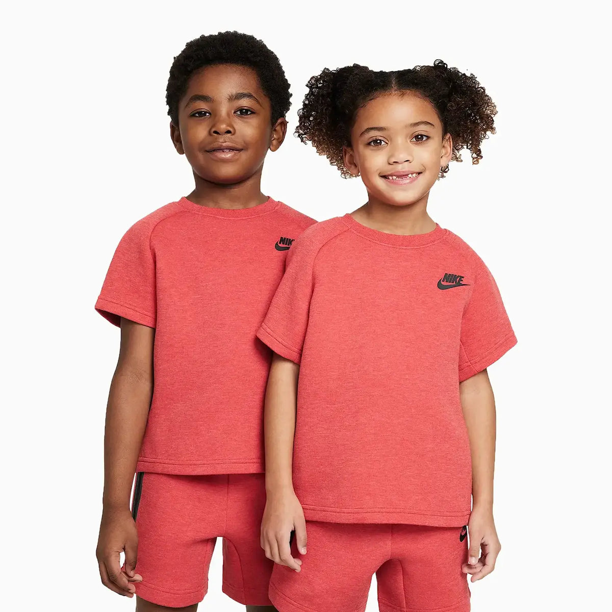 Conjunto de pantalones cortos de punto de 2 piezas de felpa técnica deportiva para niños