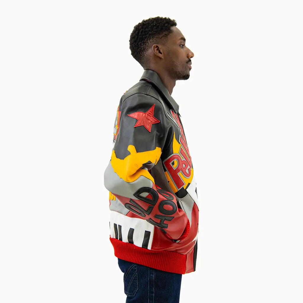 Chaqueta de cuero de los 50 años de Hip Hop para hombre