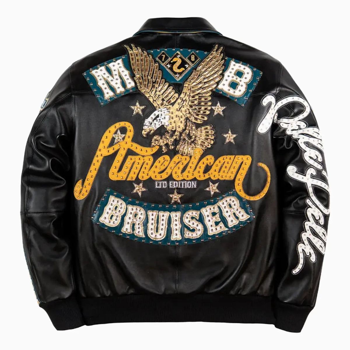 Chaqueta de cuero de felpa American Bruiser para hombre