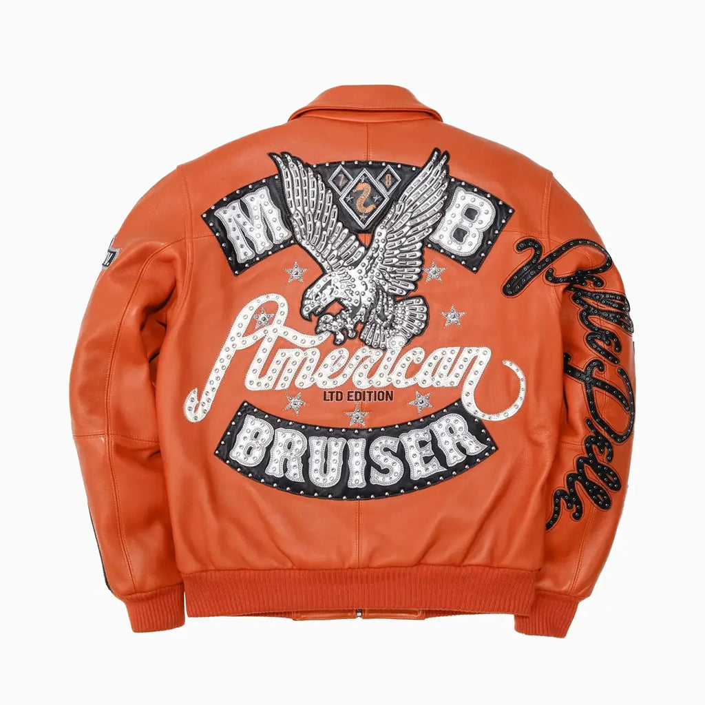 Chaqueta de cuero de felpa American Bruiser para hombre