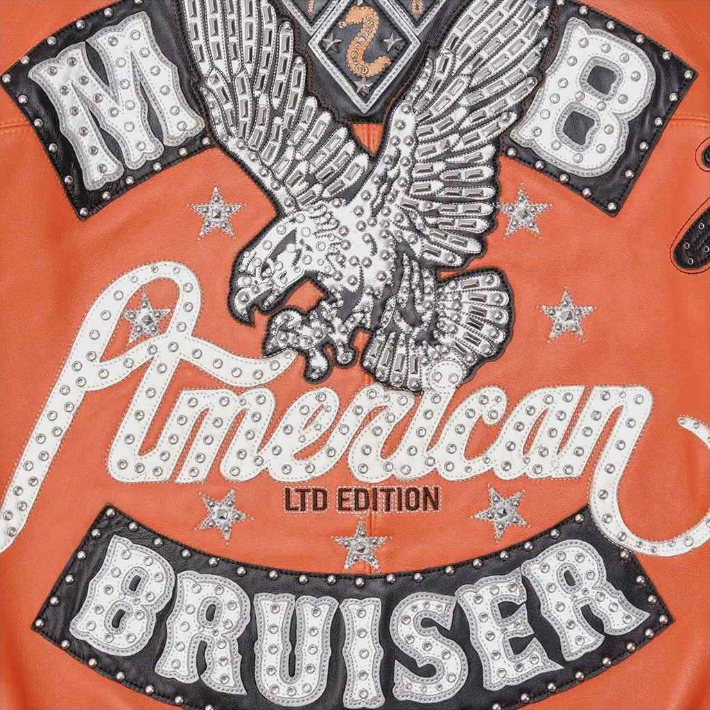 Chaqueta de cuero de felpa American Bruiser para hombre