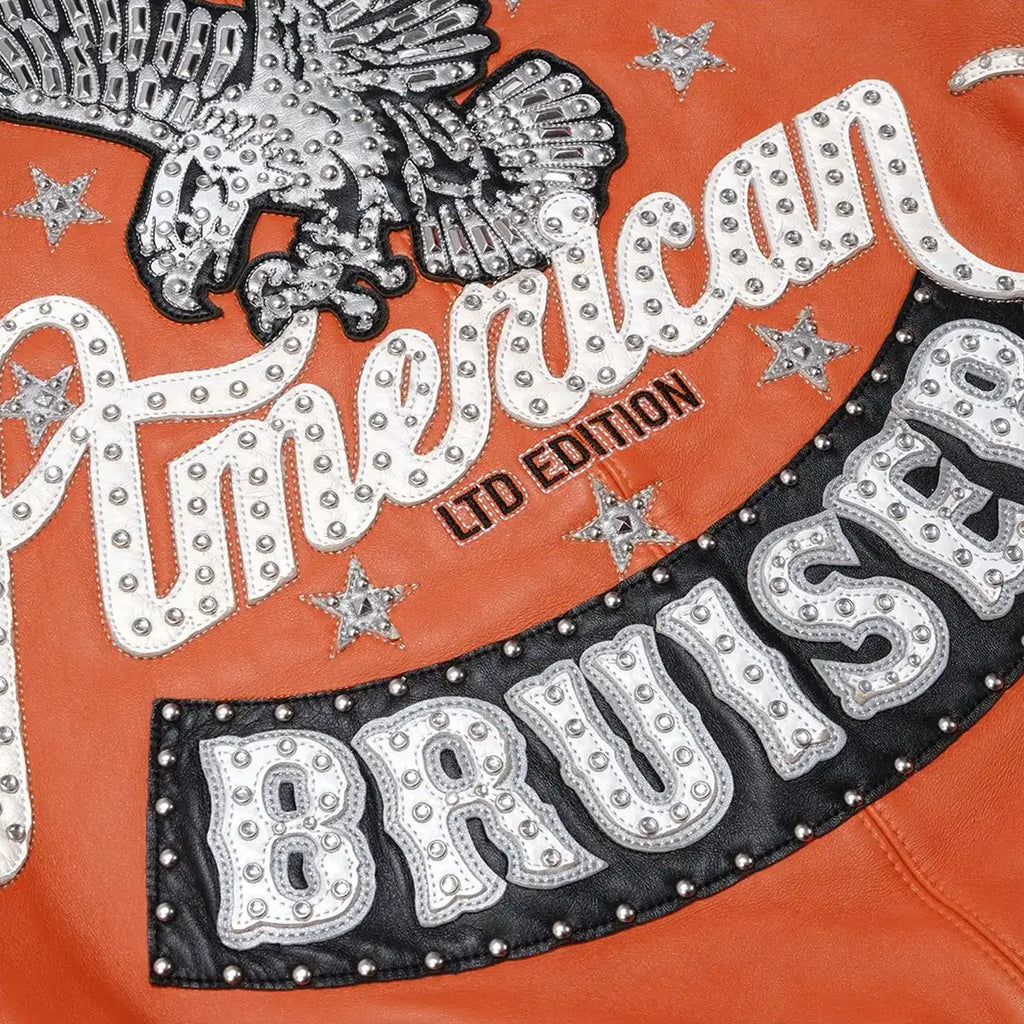 Chaqueta de cuero de felpa American Bruiser para hombre