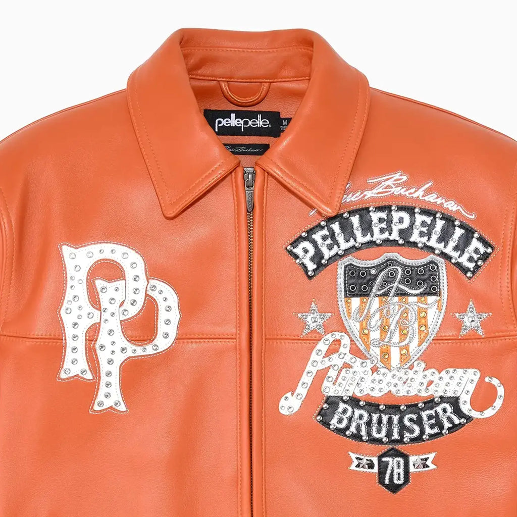 Chaqueta de cuero de felpa American Bruiser para hombre