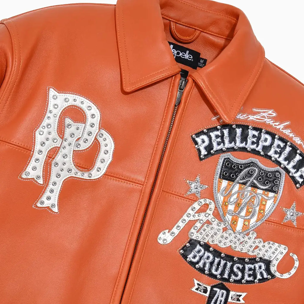 Chaqueta de cuero de felpa American Bruiser para hombre