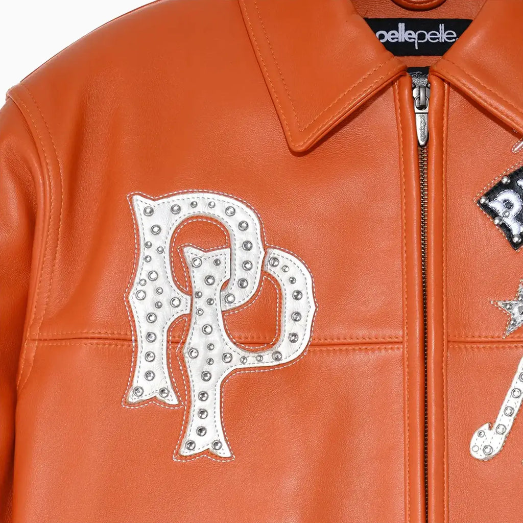 Chaqueta de cuero de felpa American Bruiser para hombre