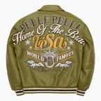 Chaqueta de cuero con la bandera de Estados Unidos para hombre