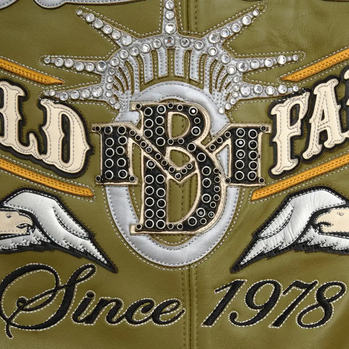 Chaqueta de cuero con la bandera de Estados Unidos para hombre