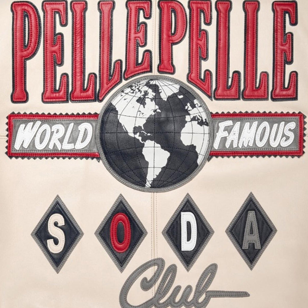 Chaqueta de cuero de felpa Men's World Famous Soda Club
