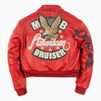 Chaqueta corta de cuero American Bruiser para mujer
