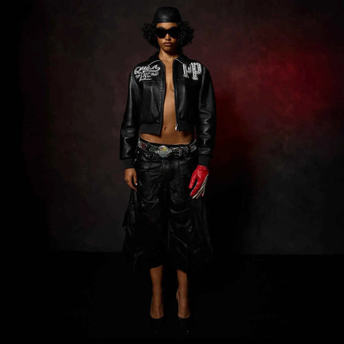 Women's Pelle Queen Crop Leather Jacket