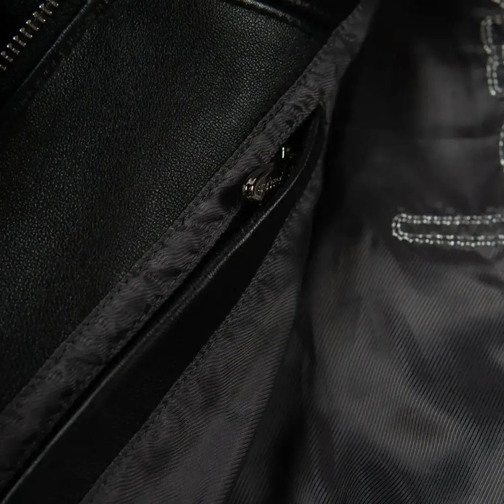 Chaqueta corta de cuero Pelle Queen para mujer