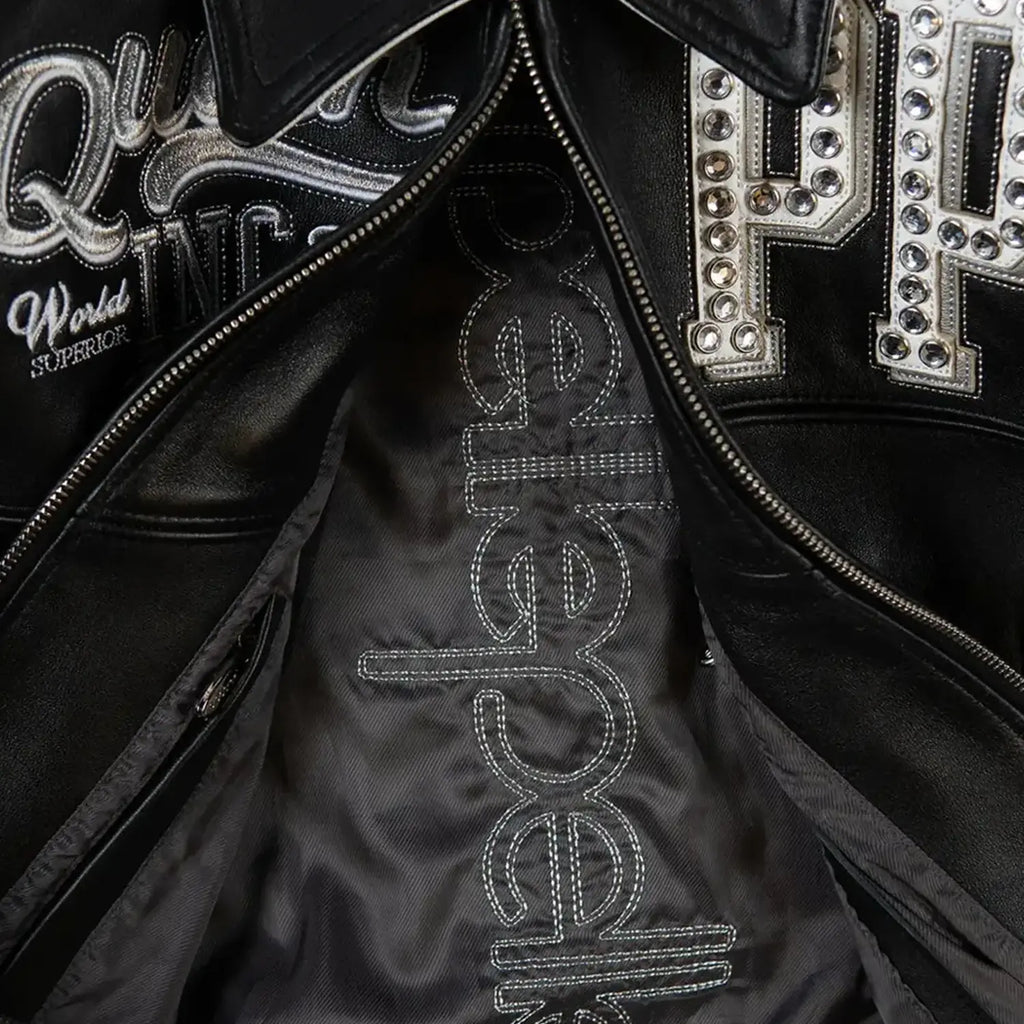 Chaqueta corta de cuero Pelle Queen para mujer