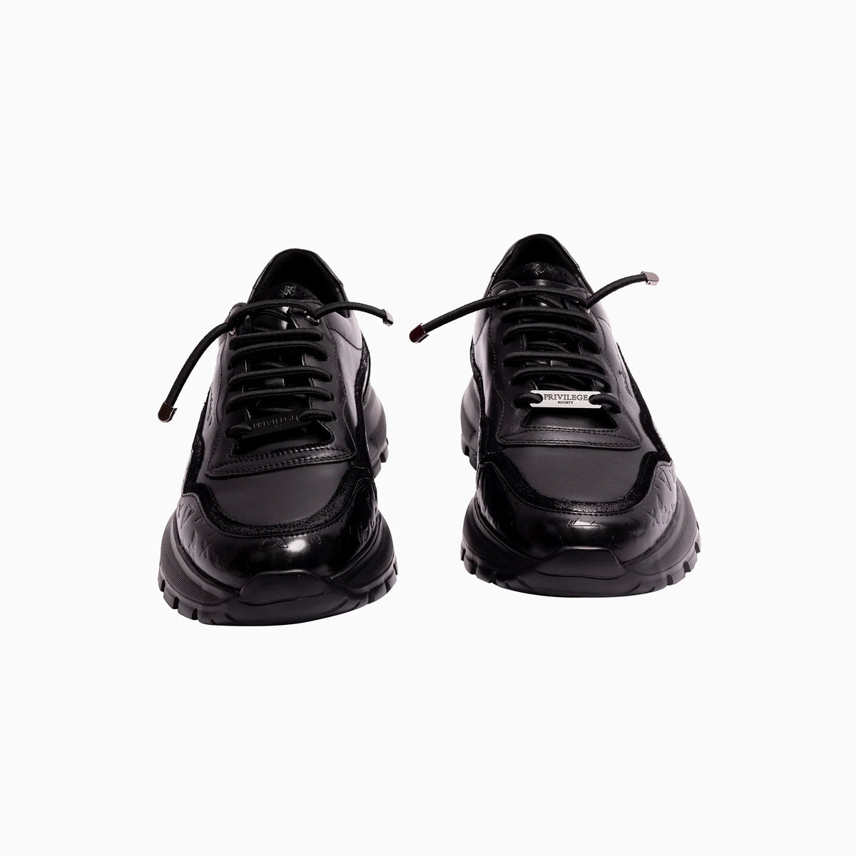 Baskets montantes monogrammées en cuir pour homme