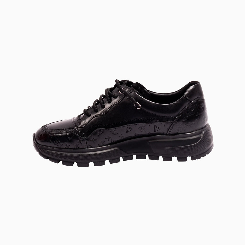 Baskets montantes monogrammées en cuir pour homme