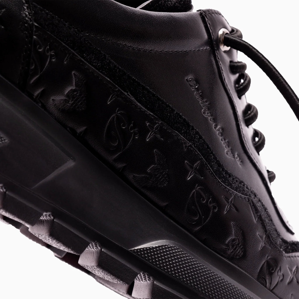 Baskets montantes monogrammées en cuir pour homme