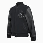 Kid's Los Angeles Dodgers MLB Triple Black Wool Varsity Jacket