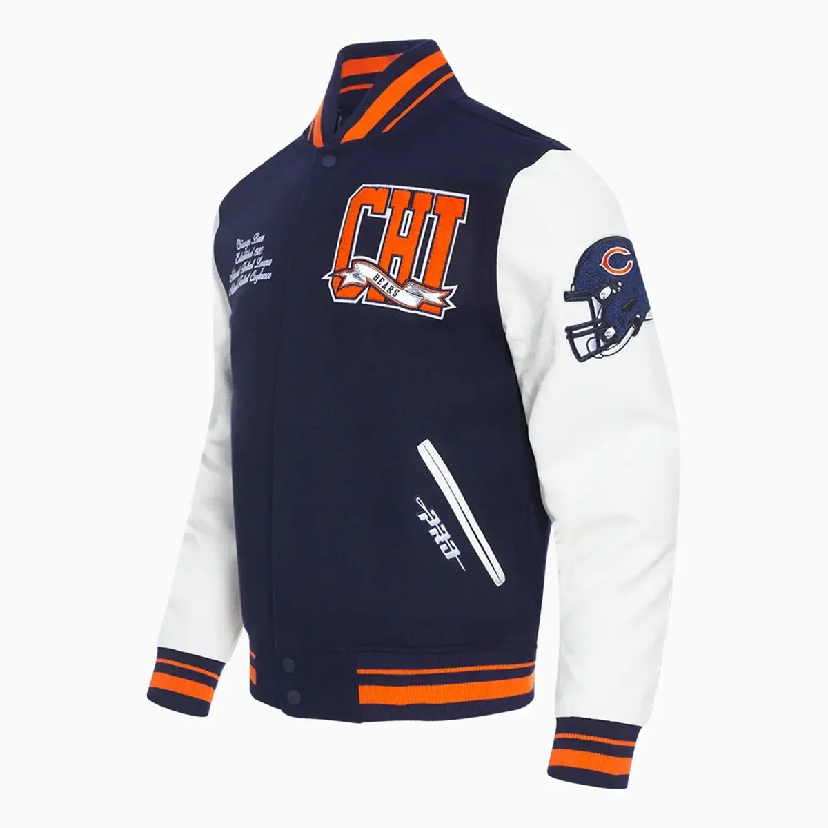 Men's Chicago Bears Team Pennants Wool Varsity Jacket