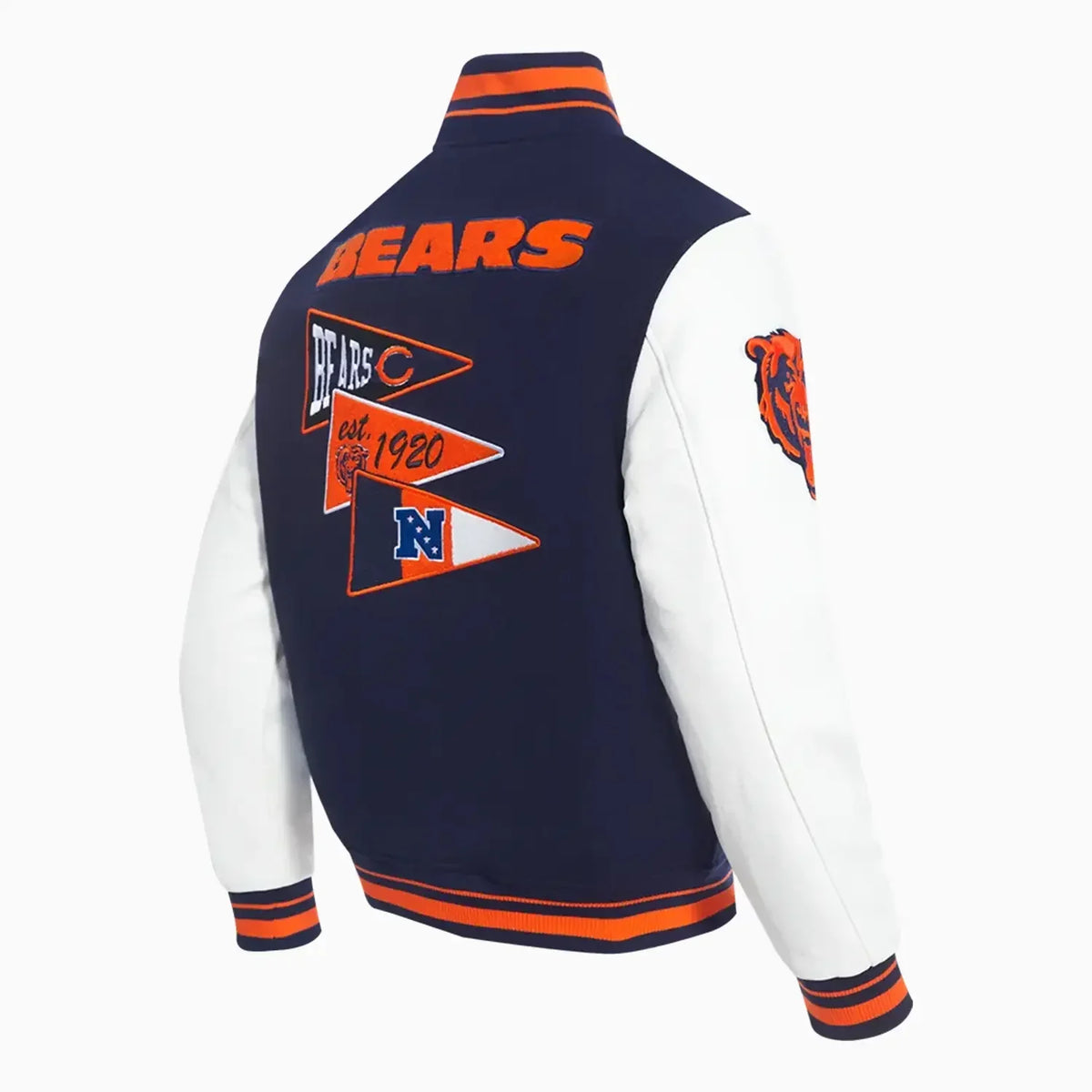 Men's Chicago Bears Team Pennants Wool Varsity Jacket