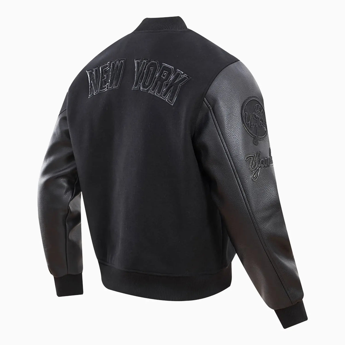 Chaqueta universitaria triple negra de los New York Yankees de la MLB para hombre