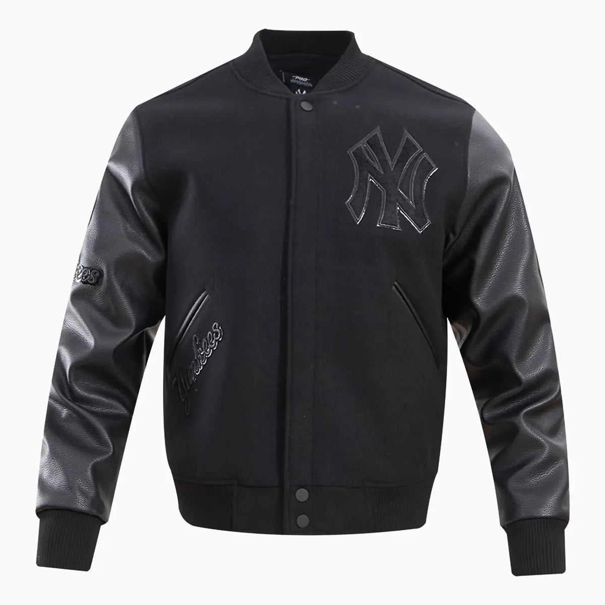 Chaqueta universitaria triple negra de los New York Yankees de la MLB para hombre