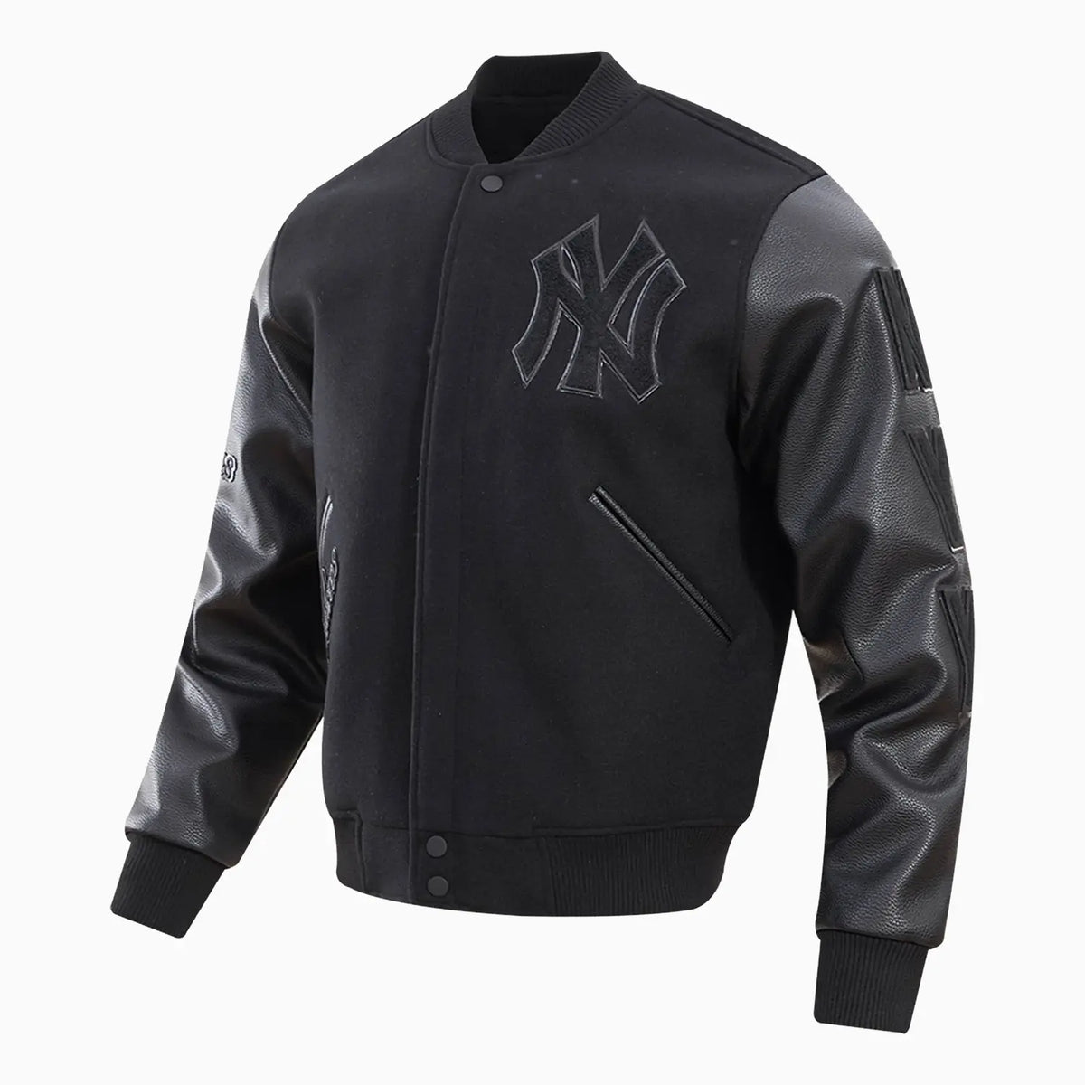Chaqueta universitaria triple negra de los New York Yankees de la MLB para hombre