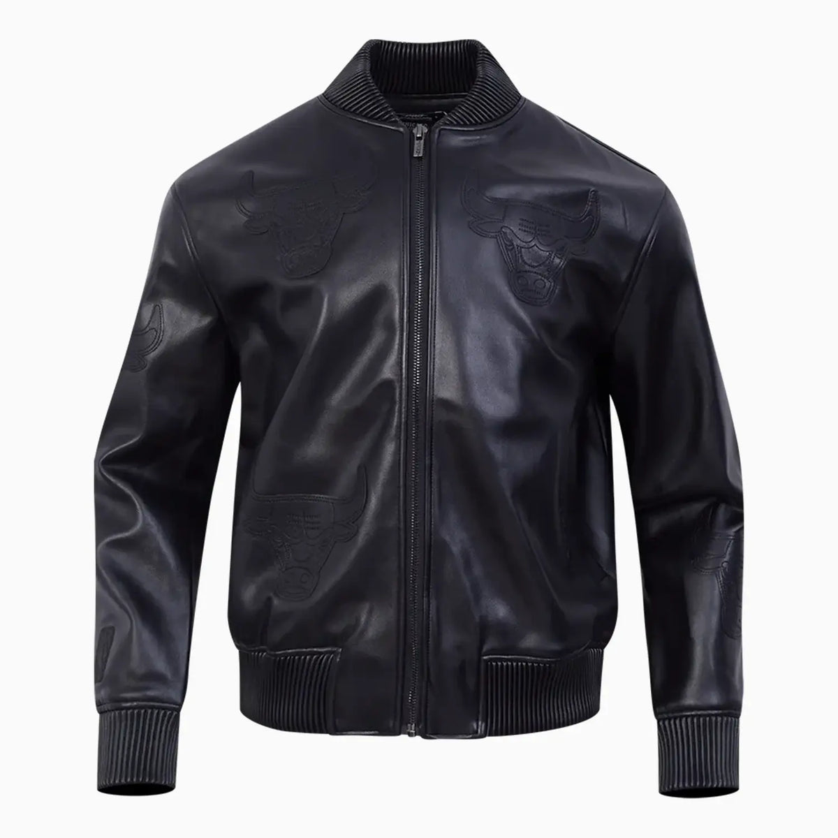 Chaqueta universitaria de cuero Washed Vanguard de los Chicago Bulls de la NBA para hombre