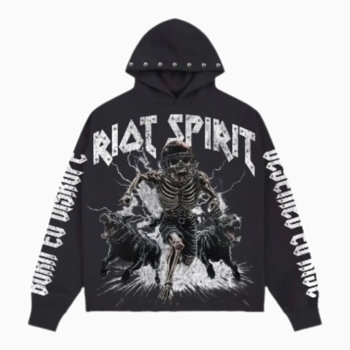 Sudadera de felpa corta con capucha Riot Spirit para hombre