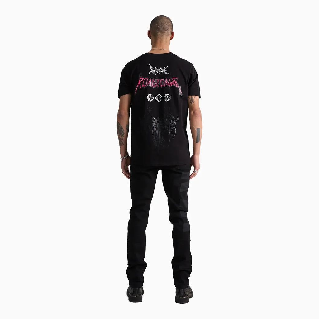 Pantalón de mezclilla delgado Bryant negro con logo para hombre