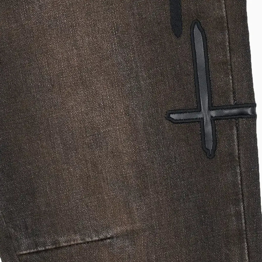 Pantalón de mezclilla Bryant Skinny con parches cruzados para hombre