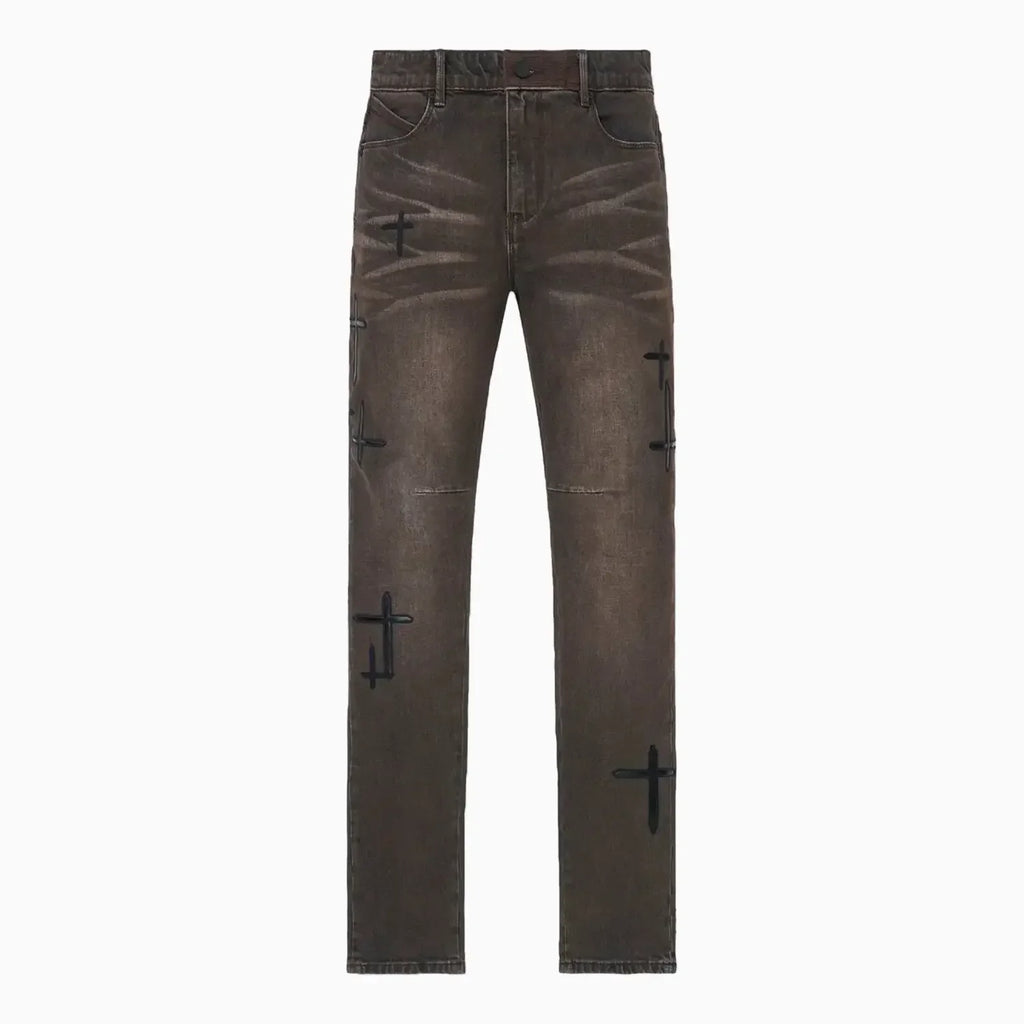 Pantalón de mezclilla Bryant Skinny con parches cruzados para hombre