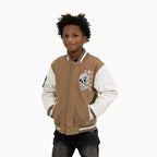 Blouson teddy en laine avec tête de mort enfant