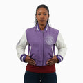 Chaqueta universitaria clásica de lana para mujer