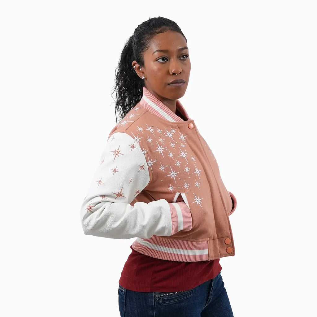 Chaqueta universitaria de lana Starlight para mujer