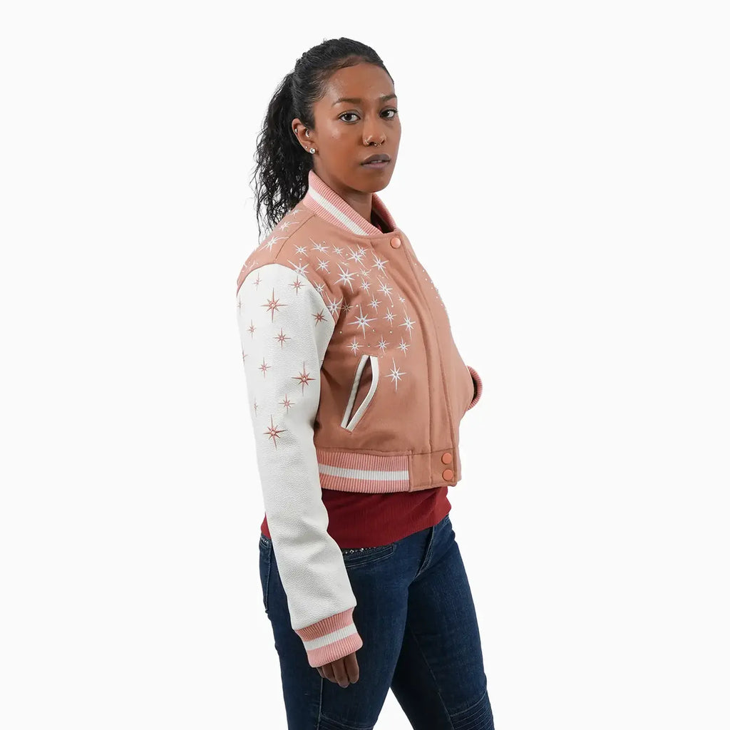 Chaqueta universitaria de lana Starlight para mujer