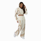 Women¡¯s Oatmeal Cropped Tracksuit - Famous | Online Store