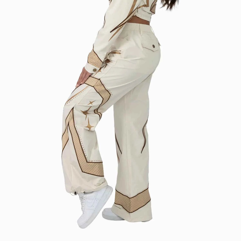 Women¡¯s Oatmeal Cropped Tracksuit - Famous | Online Store