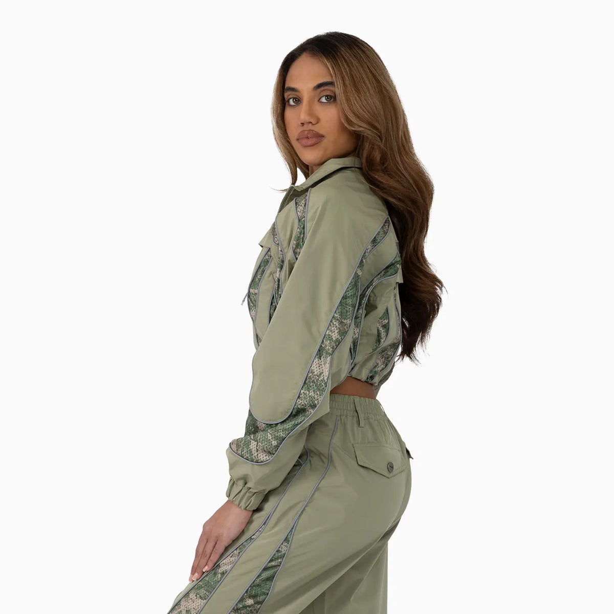 Women¡¯s Olive Green Cropped Tracksuit