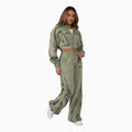 Women¡¯s Olive Green Cropped Tracksuit