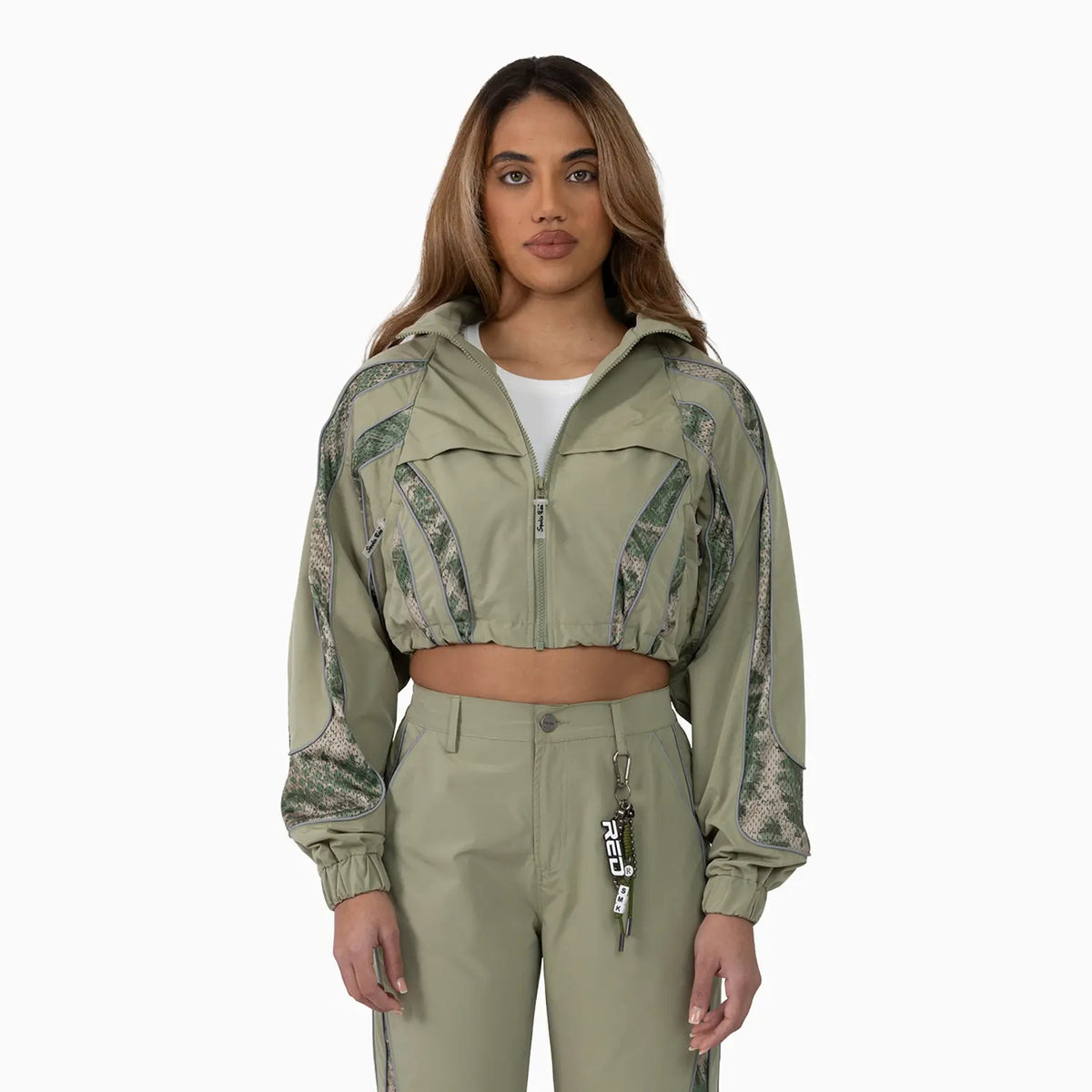 Women¡¯s Olive Green Cropped Tracksuit