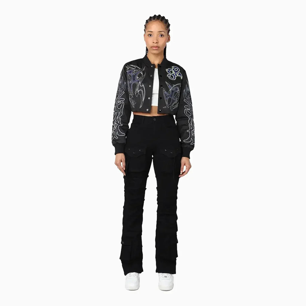 Chaqueta ligera de nailon revestido para mujer