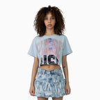 Women's Fitted Rhinestone Cropped T-Shirt and Skirt Outfit