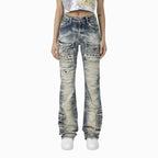 Women's Graphic Print Crop Top and Flared Cargo Pant Outfit