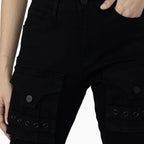 Women's Graphic Print Crop Top and Flared Cargo Pant Outfit