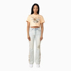 Women's High Rise Graphic Crop Outfit - Famous | Online Store