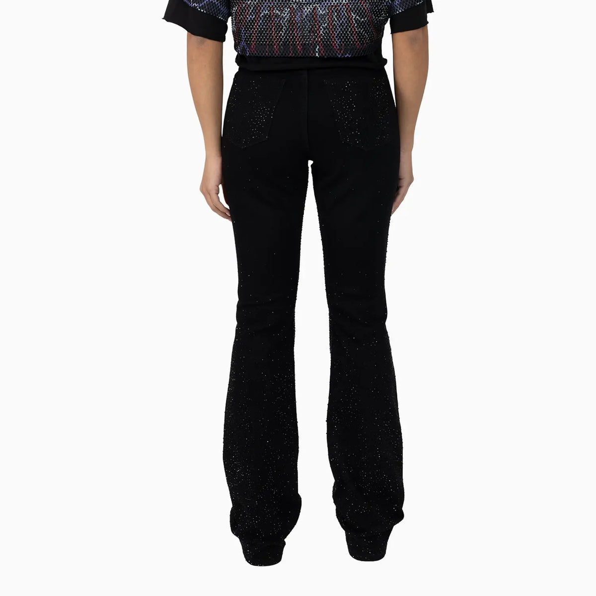 Women's High Rise Printed Wide Leg Jean Pant