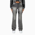 Women's High Rise Rhinestone Stack Jean Pant
