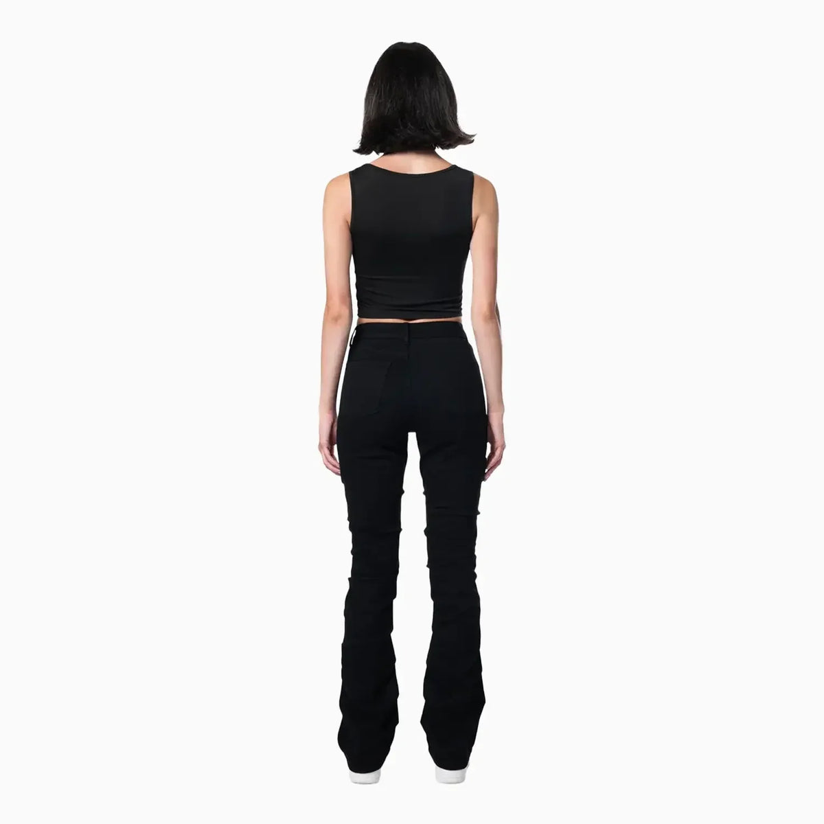 Women's High Rise Rip Off Stack Jeans