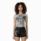 Women's Laser Printed Mid Rise Shorts and T-Shirt Outfit